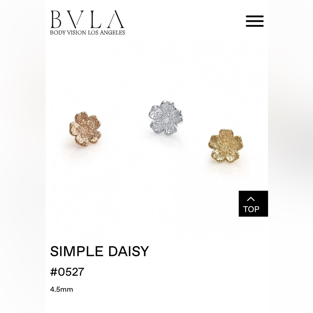 Bvla white gold a simple daisy earring